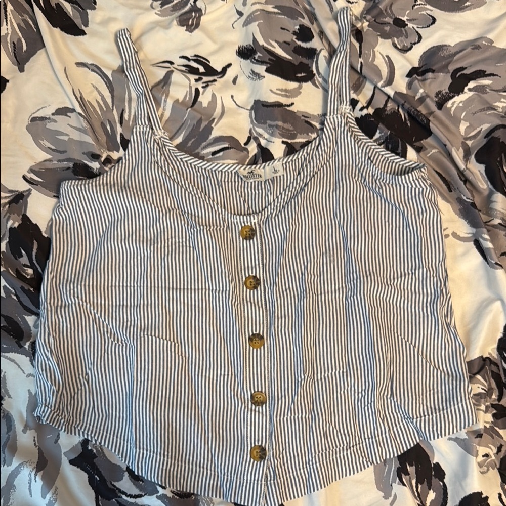 Hollister Blue and White Tank